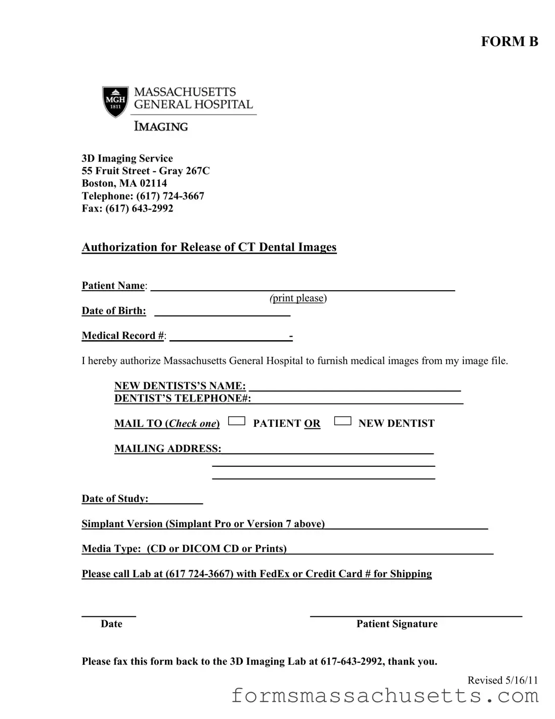 Fill in a Valid Massachusetts B Form