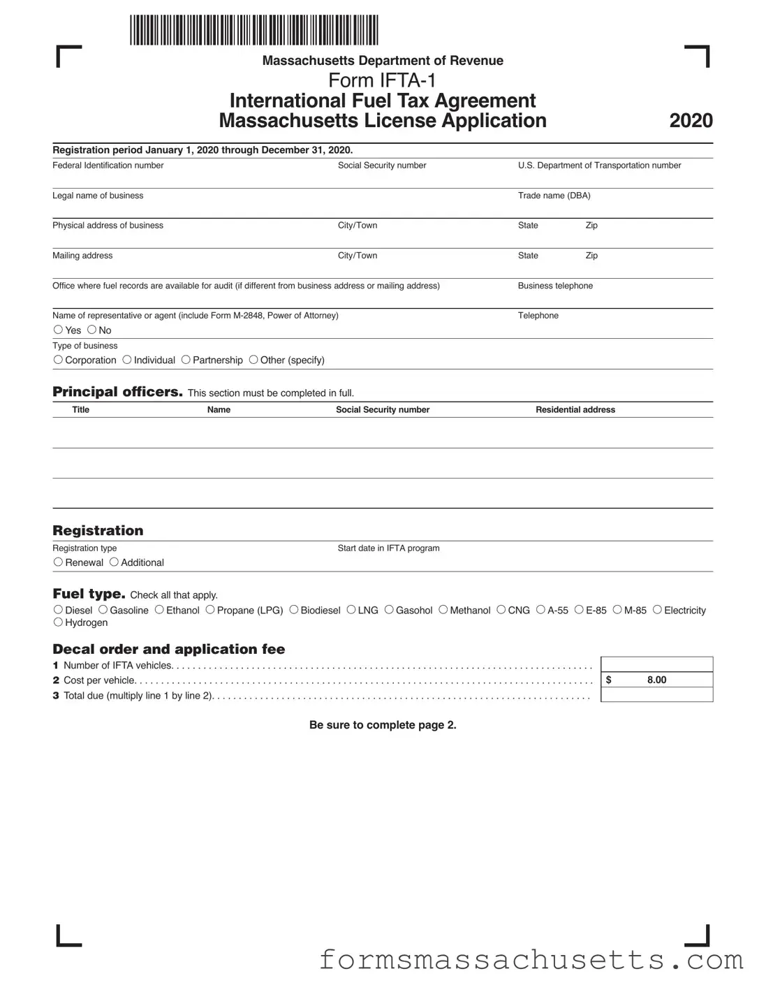 Fill in a Valid Massachusetts Ifta Form