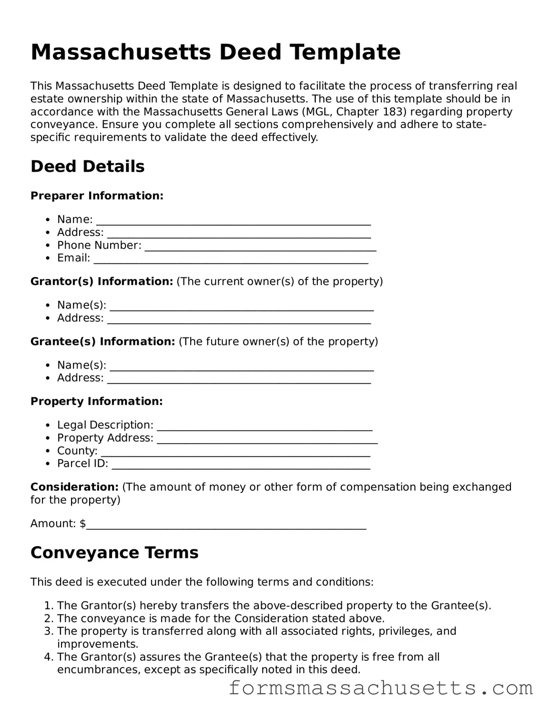 Massachusetts Deed Document