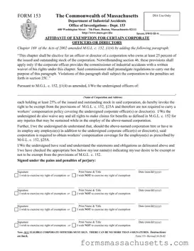 Fill in a Valid 153 Massachusetts Form