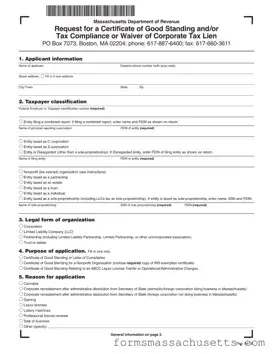 Fill in a Valid Massachusetts Certificate Tax Form
