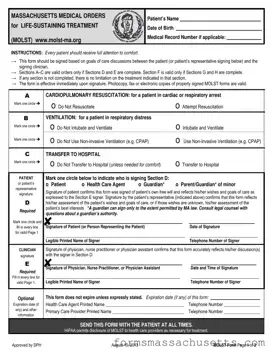 Fill in a Valid Massachusetts Molst Form