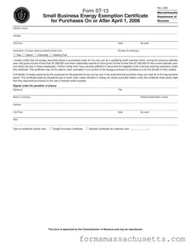 Fill in a Valid Massachusetts St 13 Form