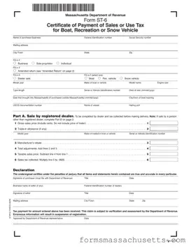 Fill in a Valid Massachusetts St 6 Form